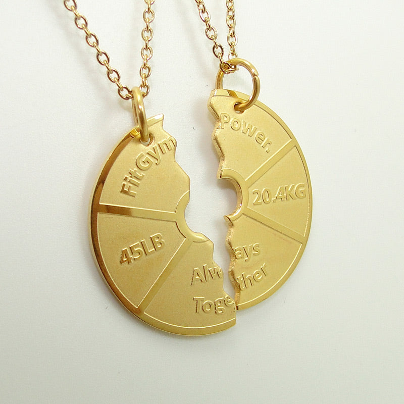 Couples Dumbbell Necklace Set — His and Hers, Gym Edition