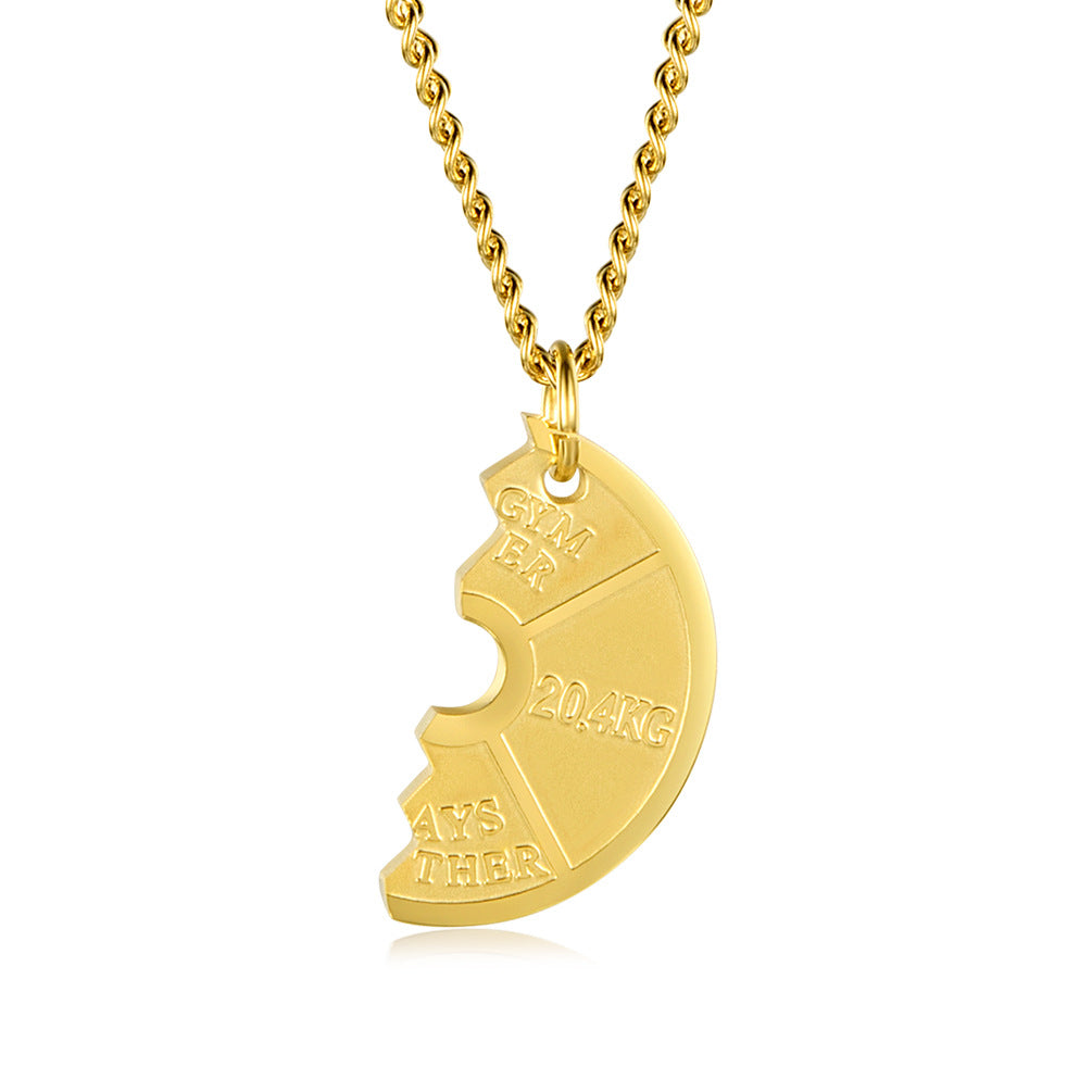 Couples Dumbbell Necklace Set — His and Hers, Gym Edition