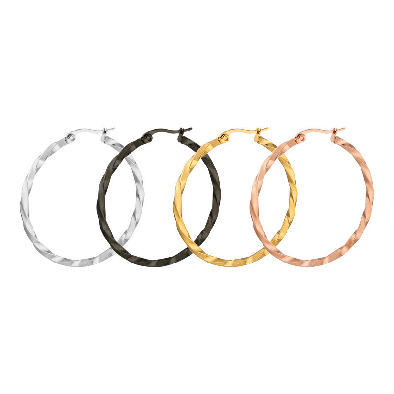 Twisted Large Hoop Earrings — Statement Piece That Never Tarnishes