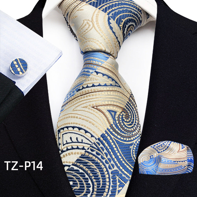 Men's Tie, Pocket Square & Cufflinks Set — 20 Colors, Gift-Ready