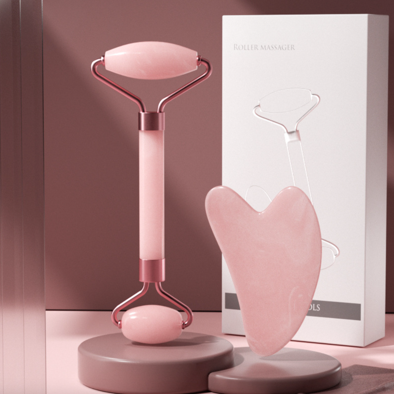 Facial Massage & Gua Sha Roller Set — Glow Up Your Skincare Routine