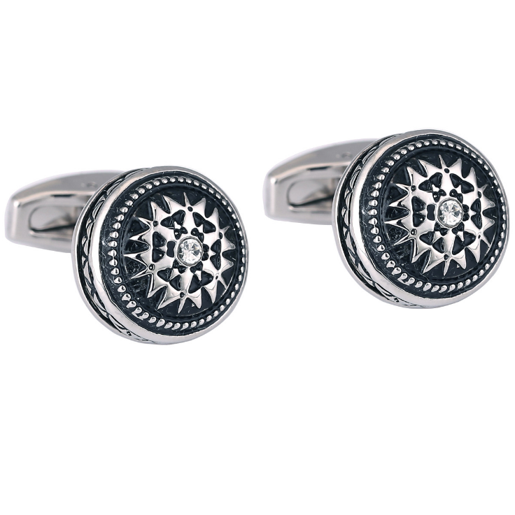Diamond Crystal Cufflinks — Elegant Formal Accessory