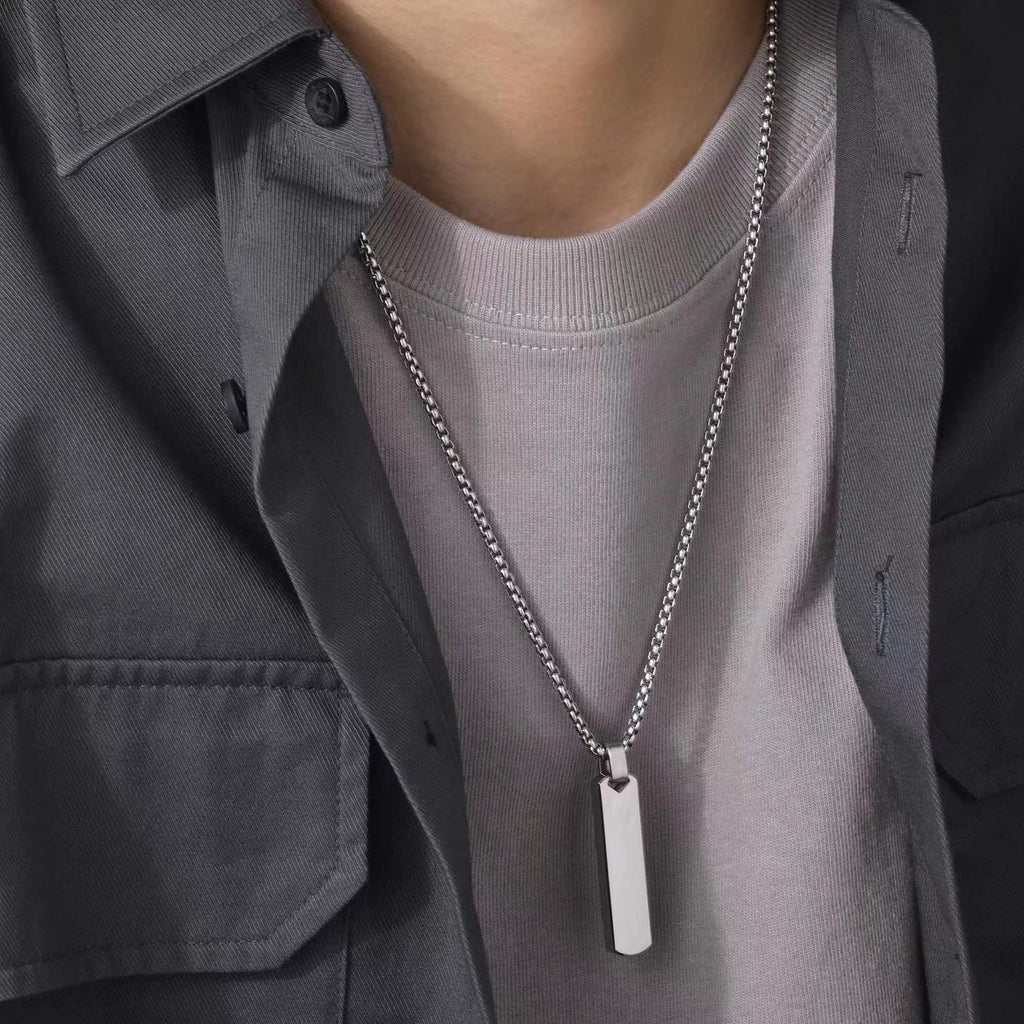 Men's Rectangular SS Pendant — Clean Lines, Strong Statement