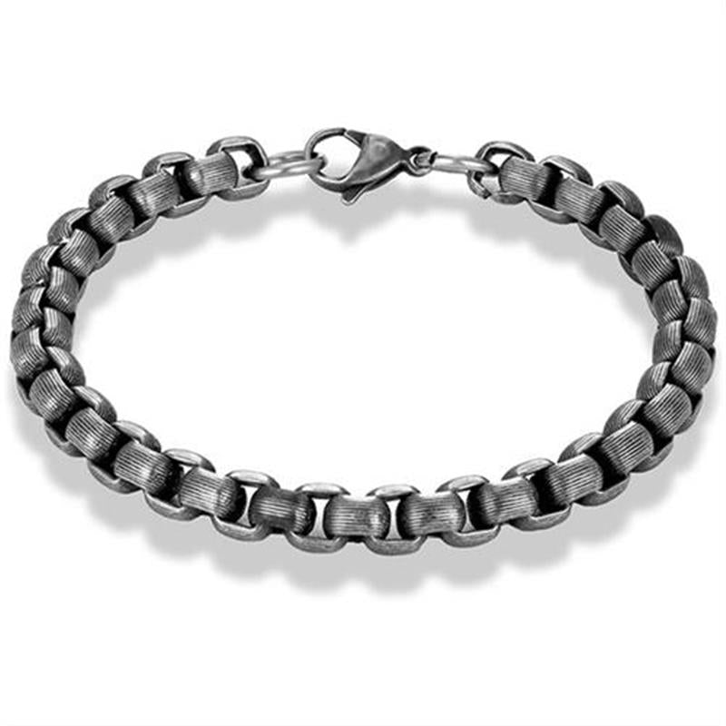 Men's Black Cuban Chain Vintage Stainless Steel Bracelet