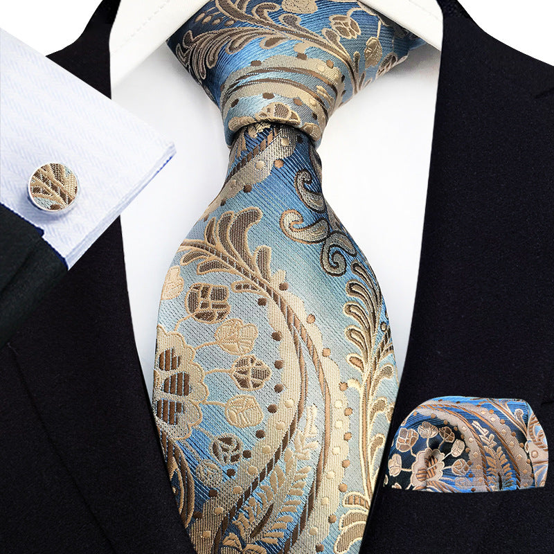 Men's Tie, Pocket Square & Cufflinks Set — 20 Colors, Gift-Ready
