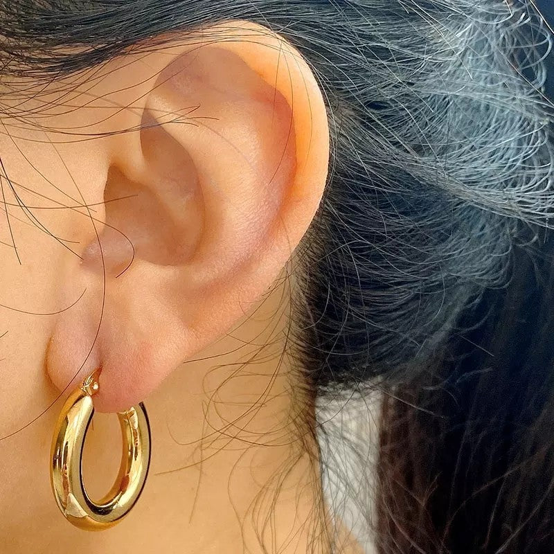 Fashionable 5.0 Stainless Steel Thick Hoop Earrings