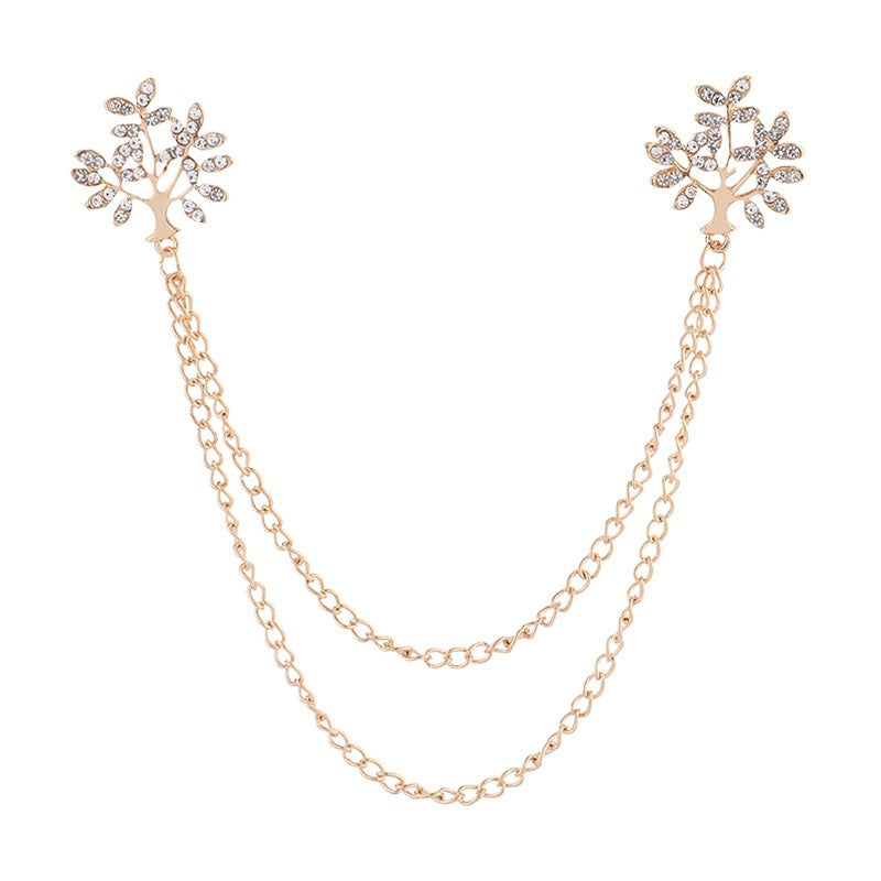 Chain Collar Pin — Sharp Detail for Shirts and Suits