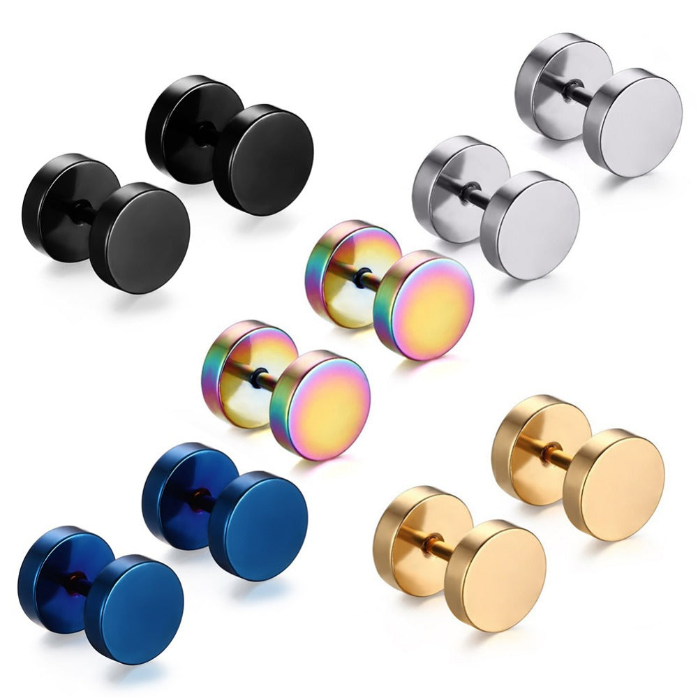 Barbell Studs, Titanium Steel and Stainless Steel Earrings