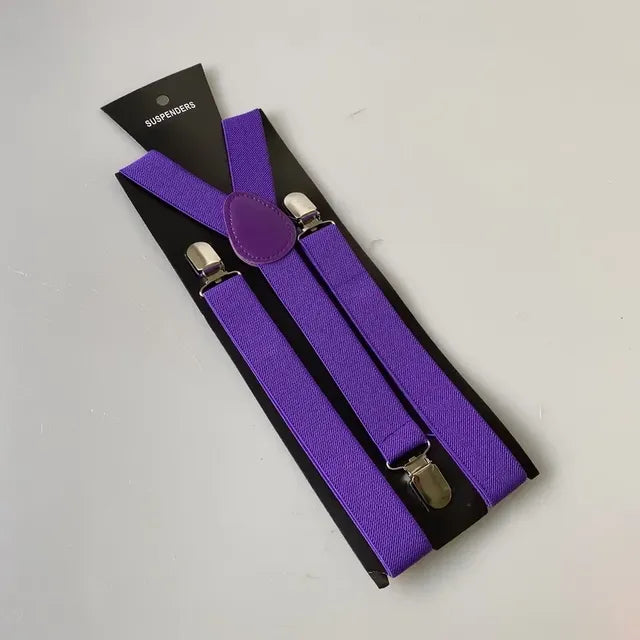 Unisex Adjustable Suspenders with Clip — 20 Colors