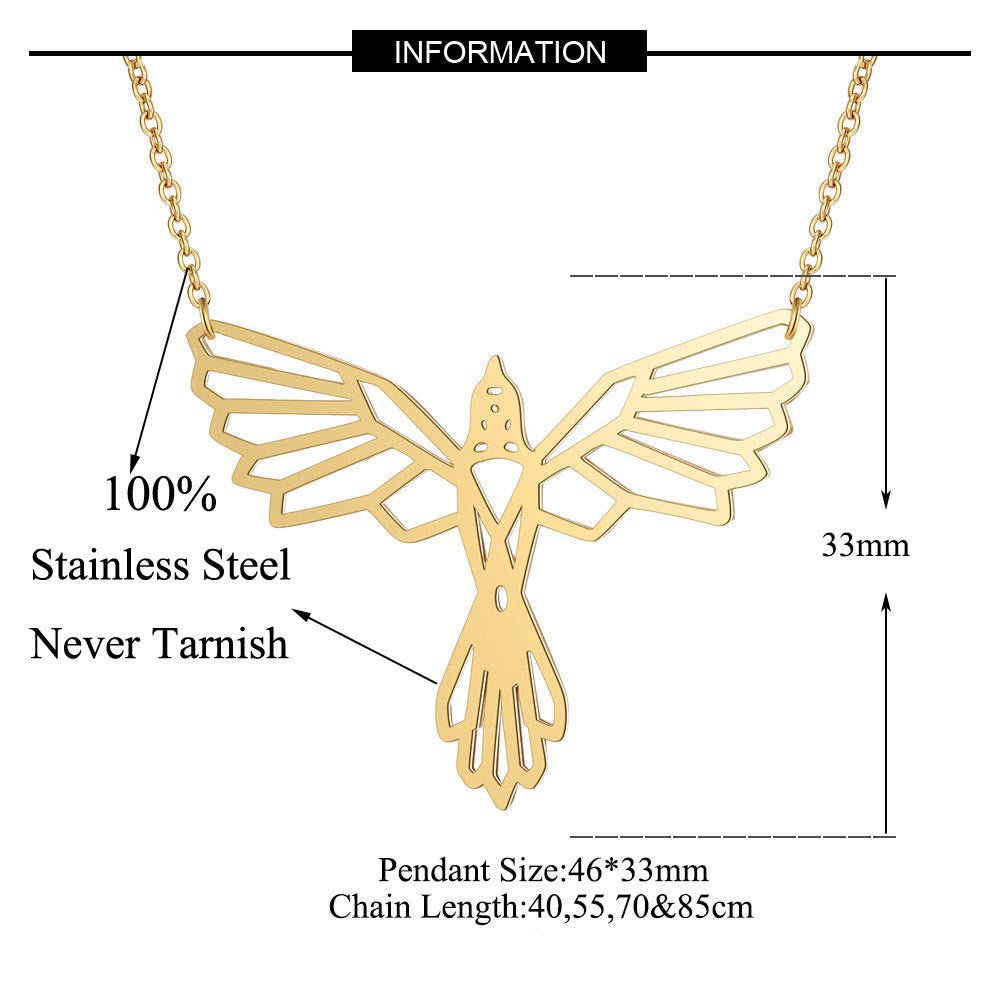 Phoenix Pendant Necklace in Stainless Steel for Women