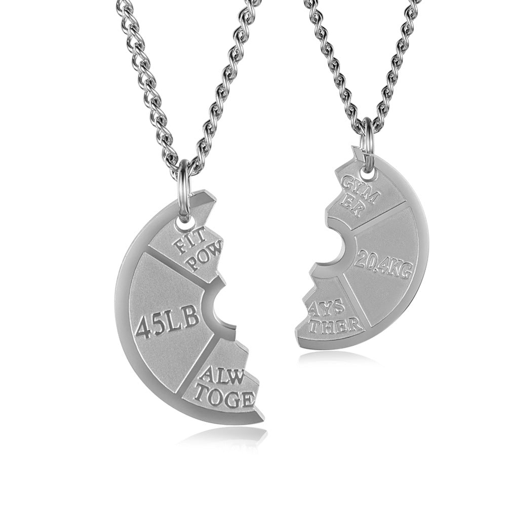 Couples Dumbbell Necklace Set — His and Hers, Gym Edition