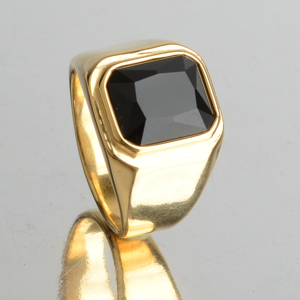 Zircon Statement Ring — Electric Black and Gold That Turns Heads