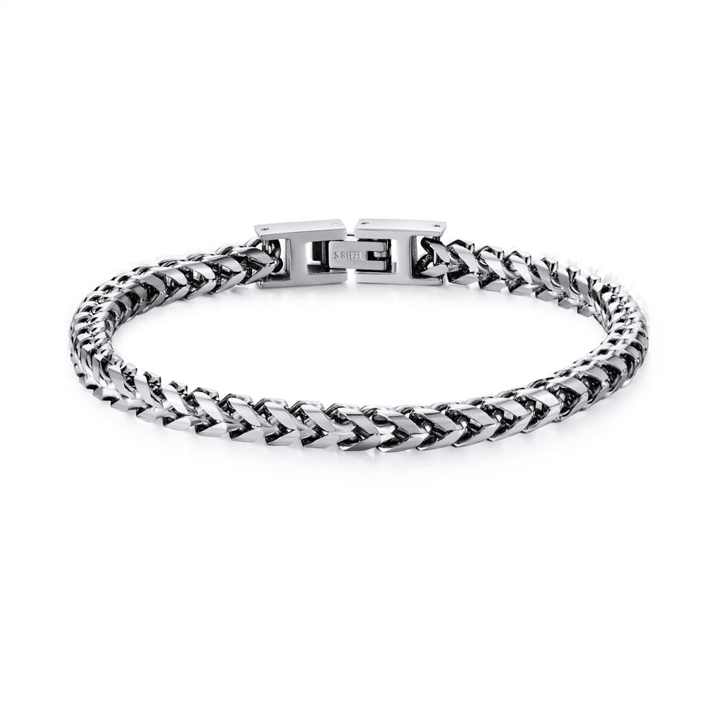 Stainless Steel Franco Bracelet with Folding Buckle
