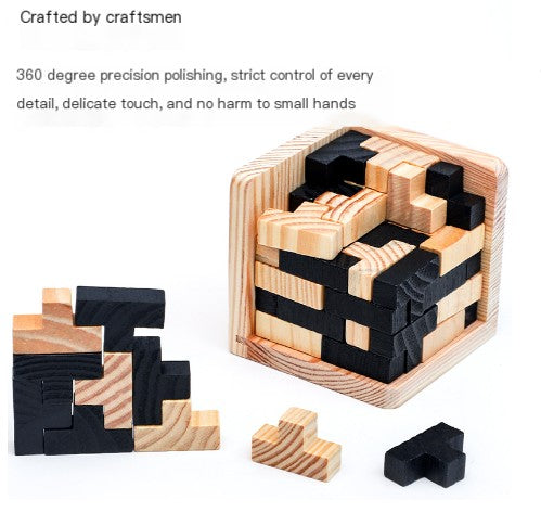 Wooden Brain Teaser Puzzle — Can You Crack It in Under a Minute?