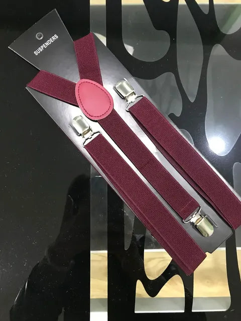 Unisex Adjustable Suspenders with Clip — 20 Colors