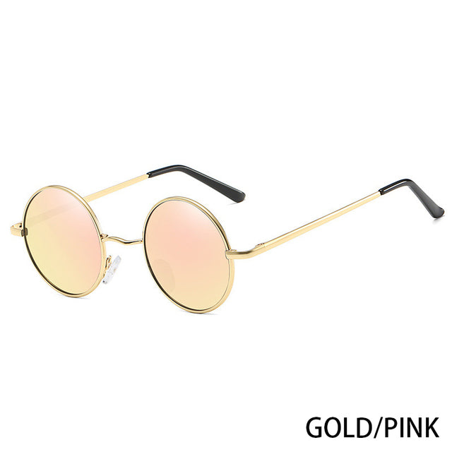 Retro Polarized Round Sunglasses — UV400 Metal Frame