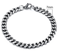 Stainless Steel Gold Plated Cuban Chain Bracelet for Men, Six-Sided 3-11mm