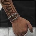 Men's Stainless Steel Cuban Bracelet Set