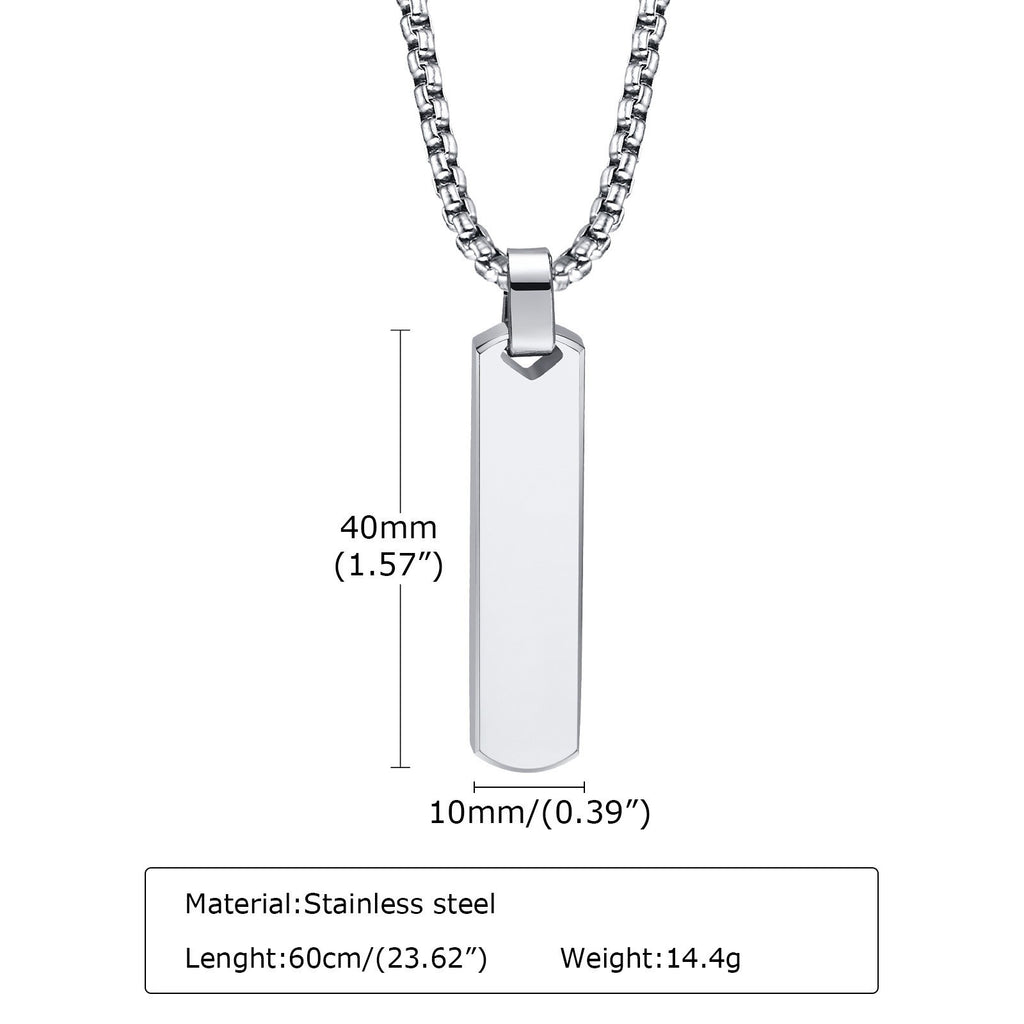 Men's Rectangular SS Pendant — Clean Lines, Strong Statement