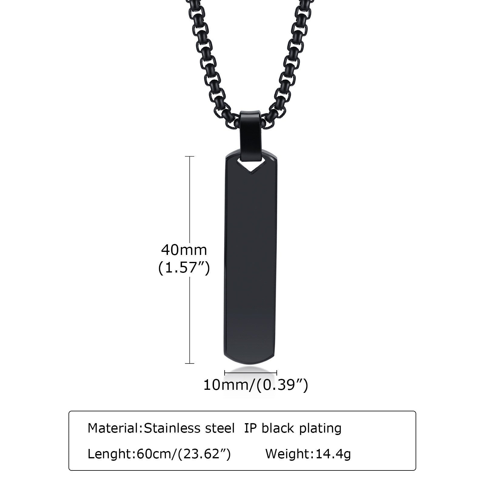 Men's Rectangular SS Pendant — Clean Lines, Strong Statement