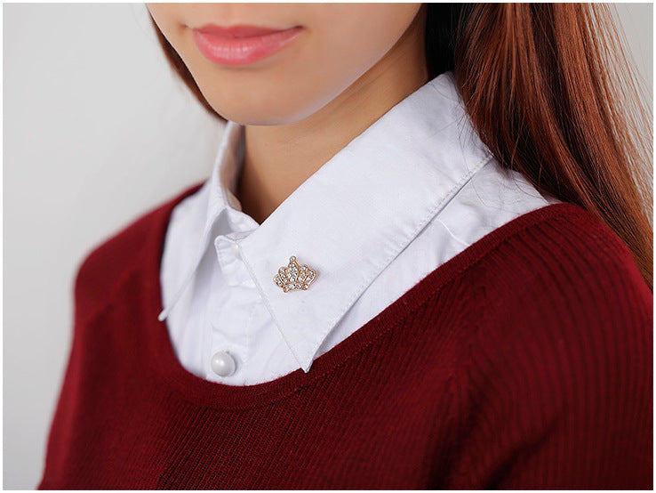 Crown Crystal Lapel Pin — Regal Style, Everyday Wear