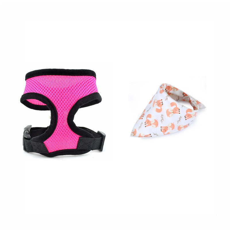Triangle Scarf, Bib, Pet Harness, Mesh Dog Leash