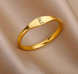 Gold Initial Alphabet Ring — Your Letter, Your Style
