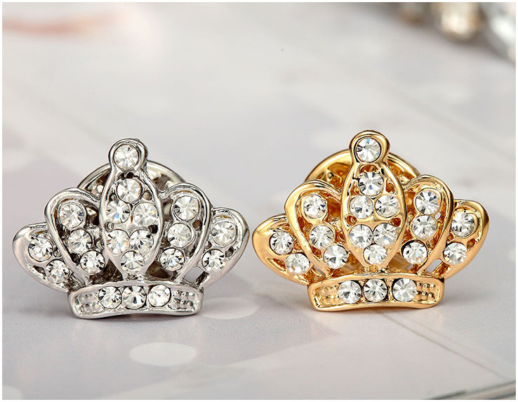 Crown Crystal Lapel Pin — Regal Style, Everyday Wear