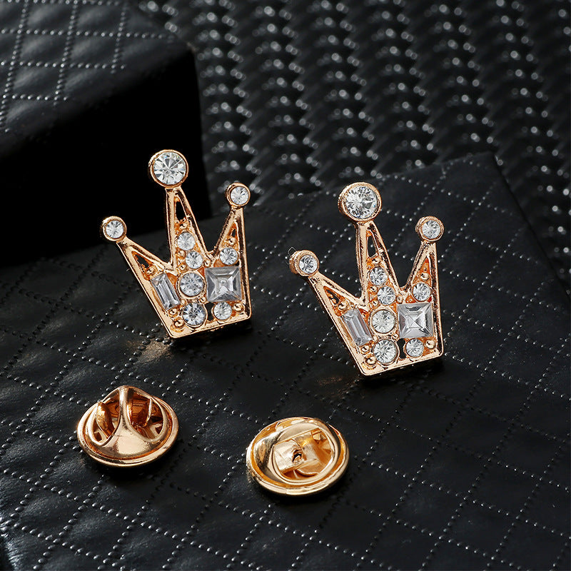 Men's Suit Brooch & Lapel Pin — Crown and Geometric Styles