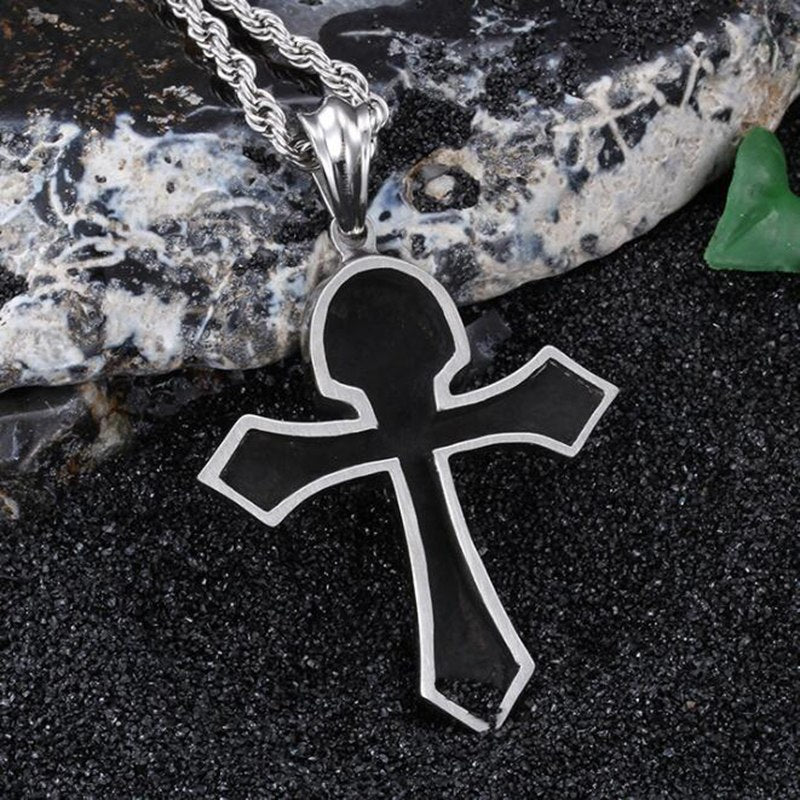 Stainless Steel Skull Cross Necklace for Men