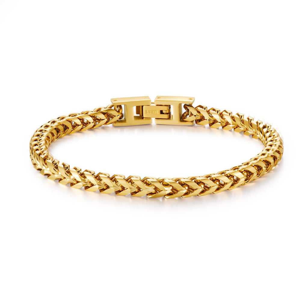 Stainless Steel Franco Bracelet with Folding Buckle