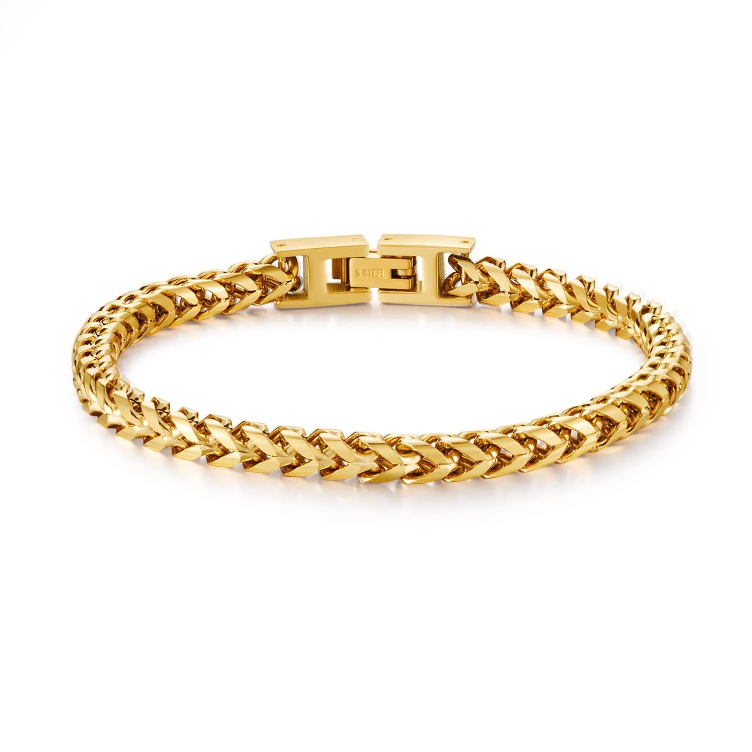 Stainless Steel Franco Bracelet with Folding Buckle