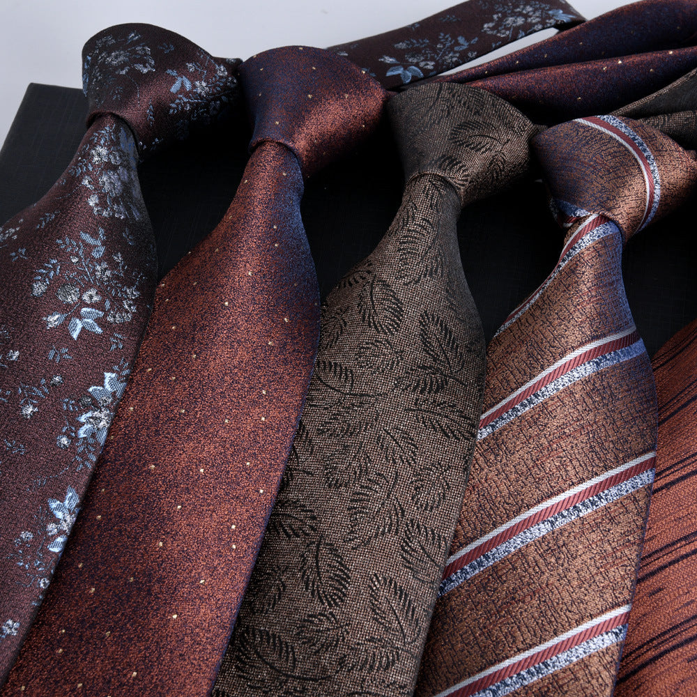 Men's 8cm Striped Jacquard Tie — Classic Width, 19 Colors