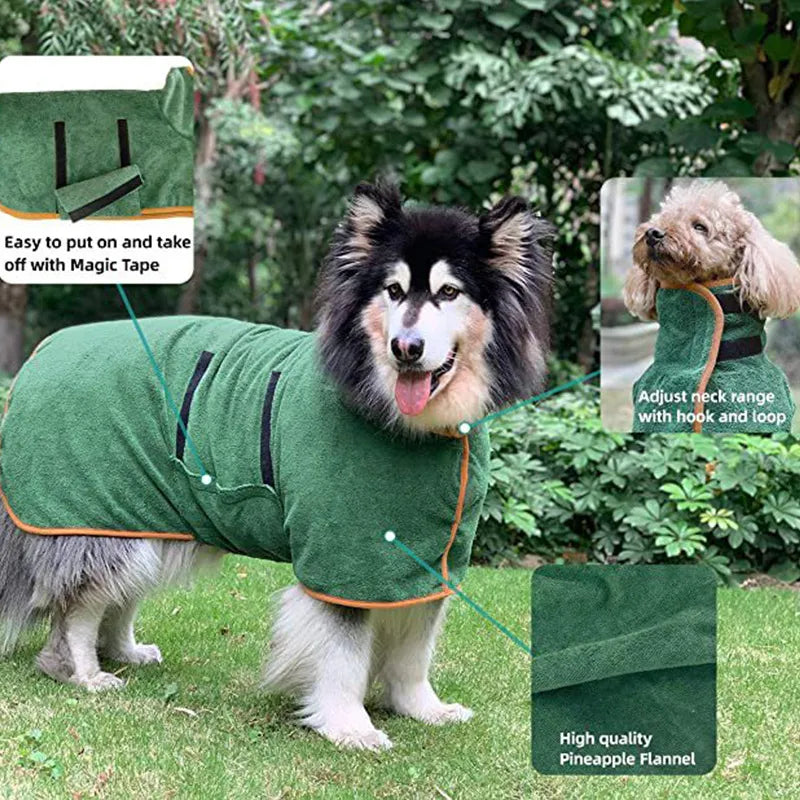 Pet Drying Bathrobe — Bath Time Done in Minutes