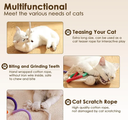 Cotton Rope Cat Chew Toy with Silvervine Fruit