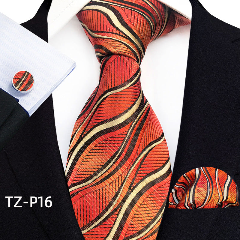 Men's Tie, Pocket Square & Cufflinks Set — 20 Colors, Gift-Ready