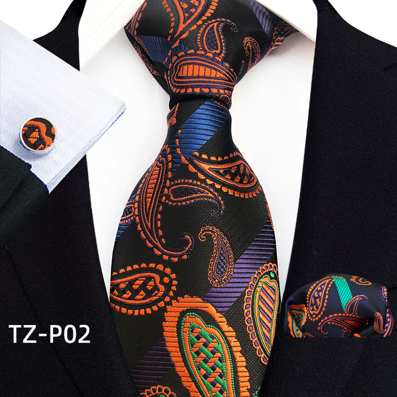 Men's Tie, Pocket Square & Cufflinks Set — 20 Colors, Gift-Ready