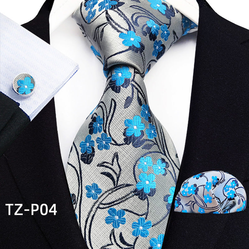 Men's Tie, Pocket Square & Cufflinks Set — 20 Colors, Gift-Ready