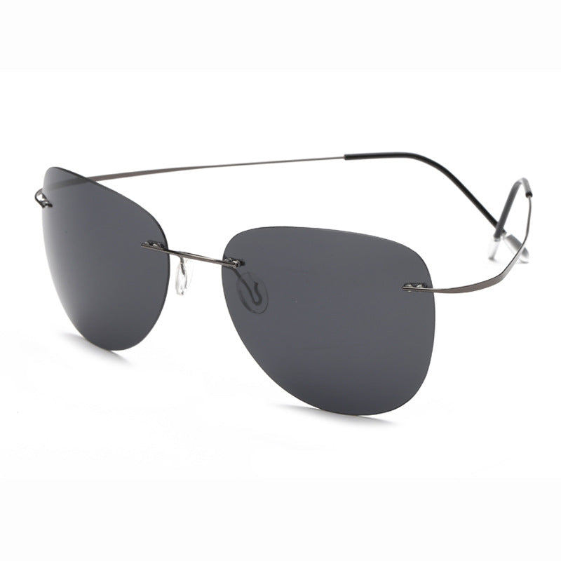 Titanium Frameless Polarized Sunglasses — Lightweight UV Protection