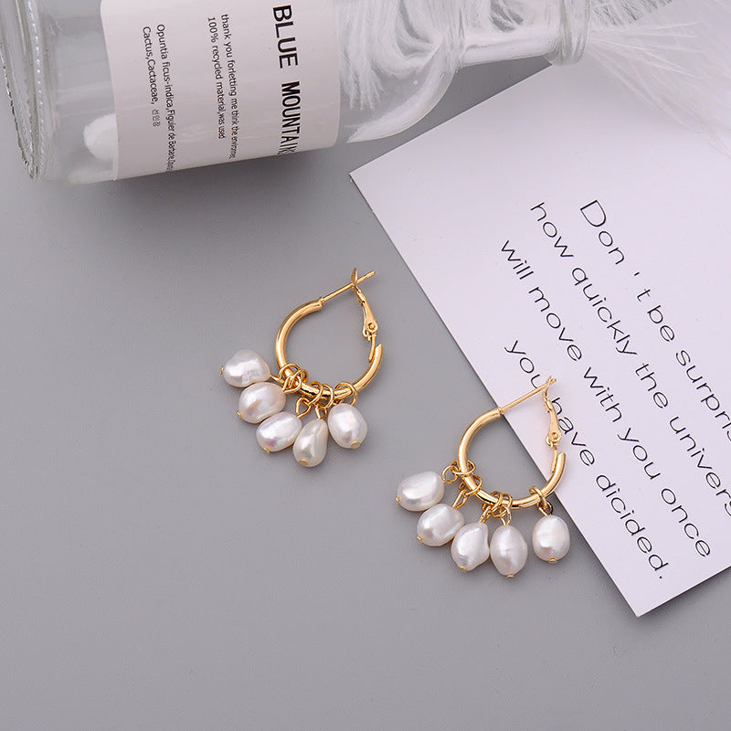 Freshwater Pearl Tassel Hoop Earrings and Studs