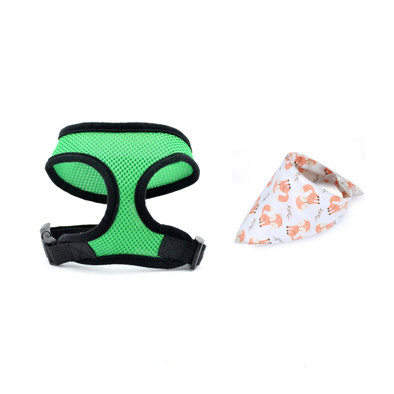 Triangle Scarf, Bib, Pet Harness, Mesh Dog Leash