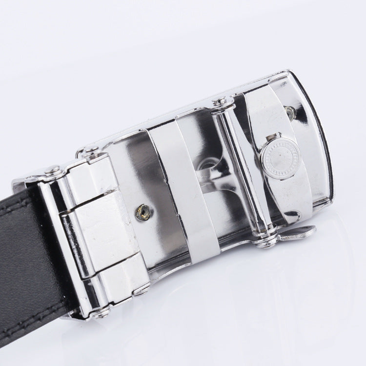 PU Leather Auto-Buckle Belt — No Holes, No Hassle