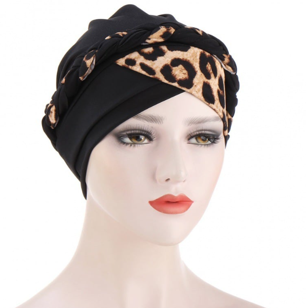 Leopard Print Patchwork Bandana Hat