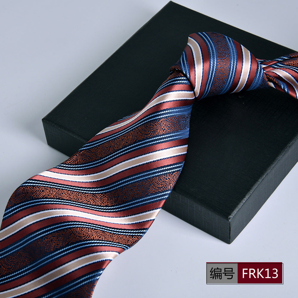 Men's 8cm Striped Jacquard Tie — Classic Width, 19 Colors