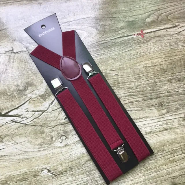 Unisex Adjustable Suspenders with Clip — 20 Colors