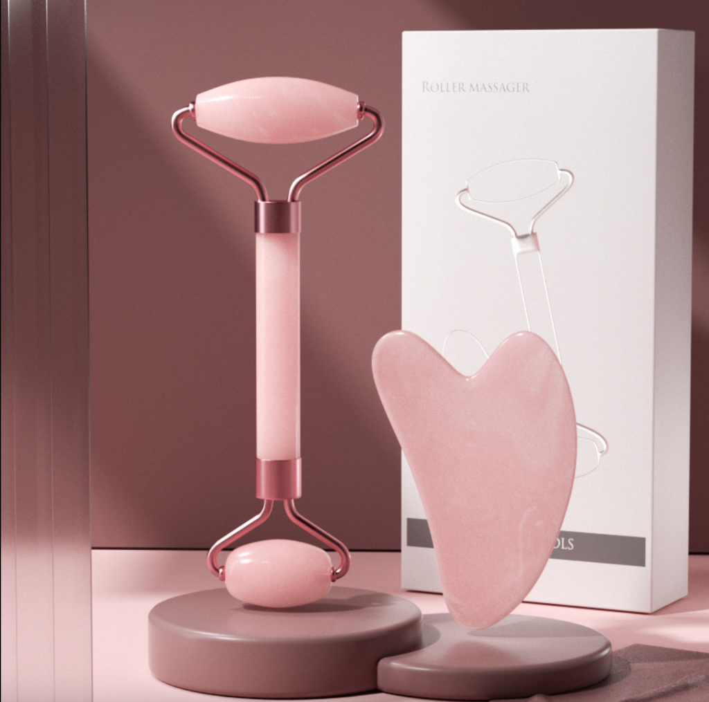 Facial Massage & Gua Sha Roller Set — Glow Up Your Skincare Routine
