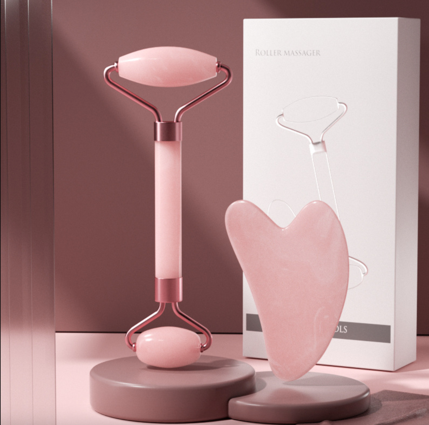 Facial Massage & Gua Sha Roller Set — Glow Up Your Skincare Routine