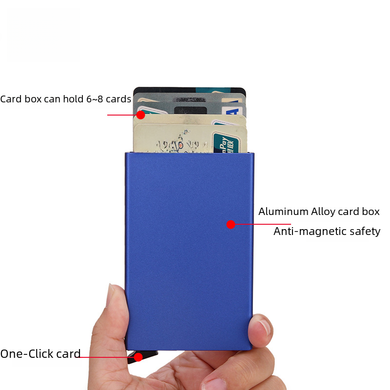 RFID Aluminum Card Holder — Pop-Up Access, Anti-Magnetic