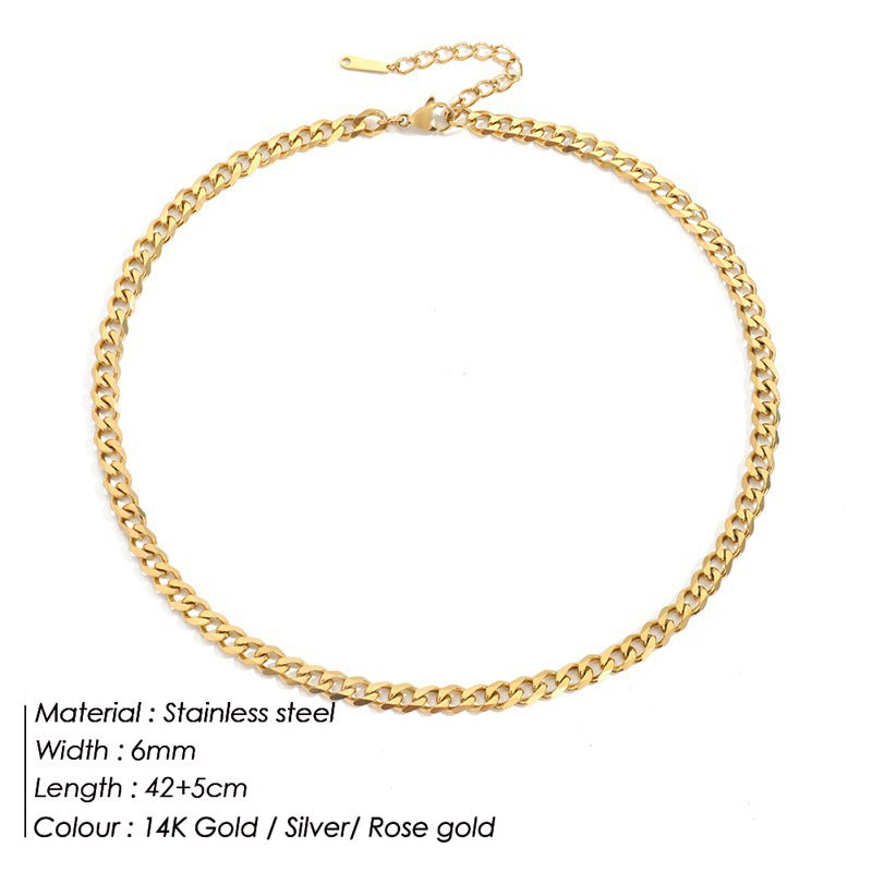Cuban Link Stainless Steel Necklace — Multiple Widths, Unisex