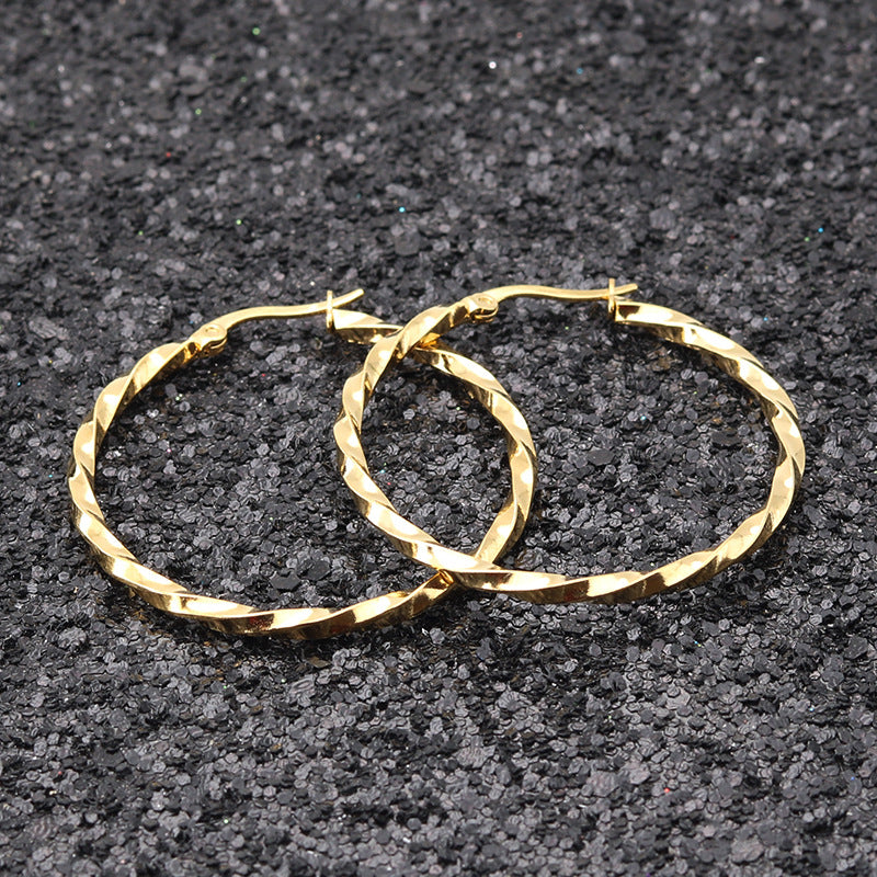 Twisted Large Hoop Earrings — Statement Piece That Never Tarnishes